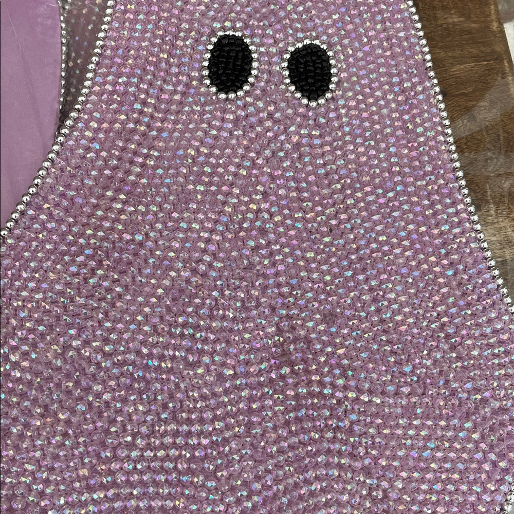 Rachel Zoe Pink Rhinestone Ghost beaded chargers - Picture 7 of 7
